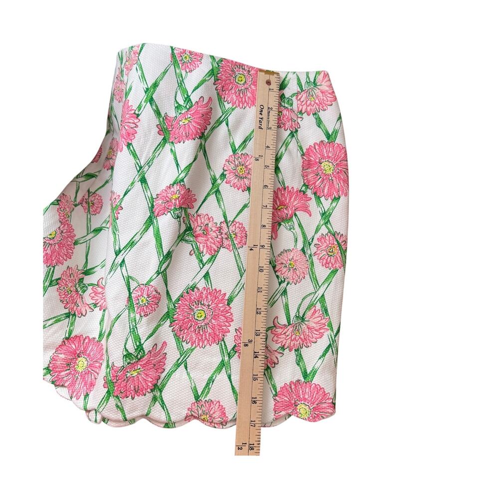 Lilly Pulitzer Daisy Trellis Scalloped Skirt Pink and Green Size 6 - Picture 6 of 8